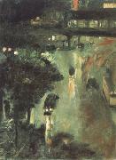 Lesser Ury Nollendorf Square at Night (nn02) oil on canvas